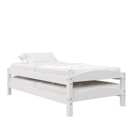DOREL LIVING Dorel Living DL7431W Opus Stackable Beds; Twin Size Frame; White - Set of 2 DL7431W